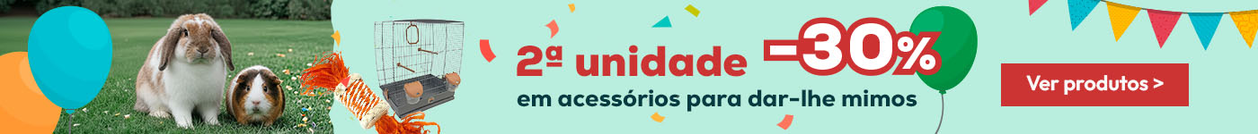 -30% na 2ª unidade numa seleção de acessórios para pequenos animais