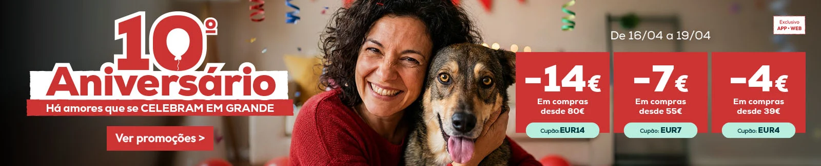 14&euro; de desconto em compras desde 80&euro; o 7&euro; de desconto em compras desde 55&euro; o 4&euro; de desconto em compras desde 39&euro;