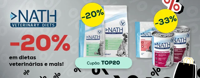 Nath Veterinary Diets: -20% numa seleção de ração e -33% numa seleção de packs de alimentação húmida