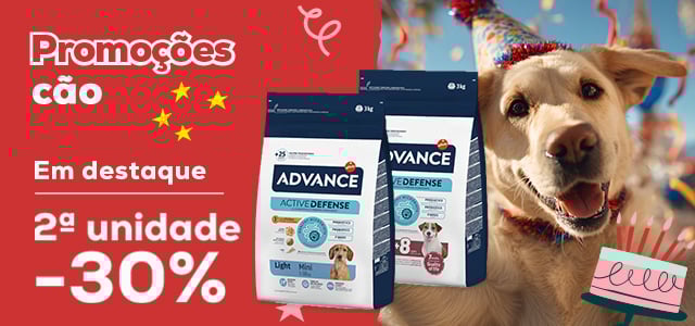 Advance: -30% na 2ª unidade em seleção de ração para cão