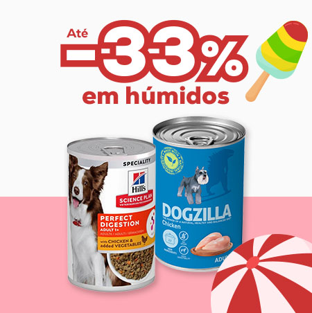 Até -33% em húmidos para cão