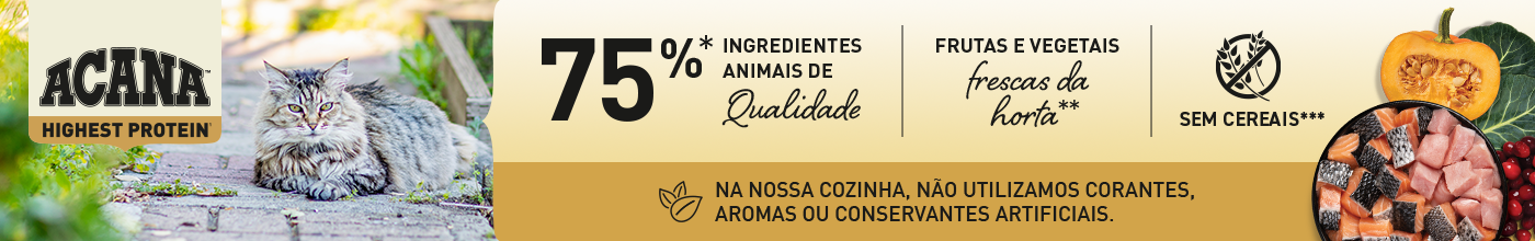 Acana Highest Protein. Alimentação rica em proteína para gatos.
