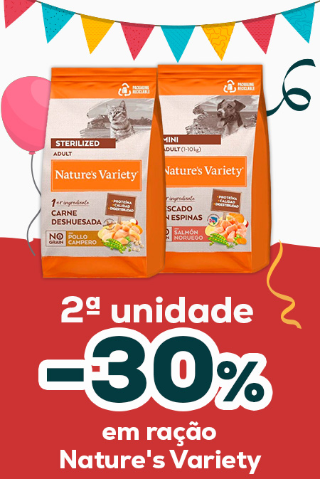 Nature's Variety: -30% na 2ª unidade numa seleção de ração 3 kg