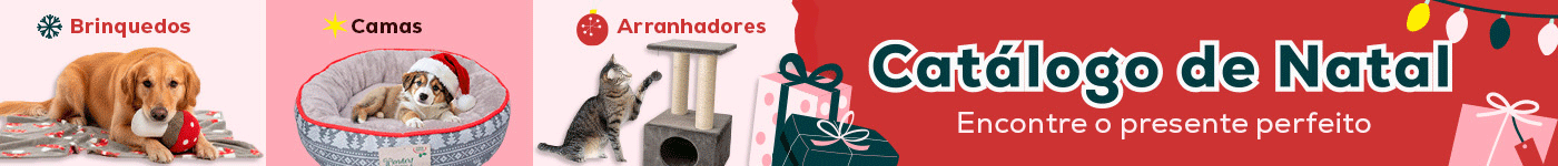 Novas Promoções de Natal com até 50% de desconto em alimetação, snacks, camas, brinquedos, arranhadores e muito mais.