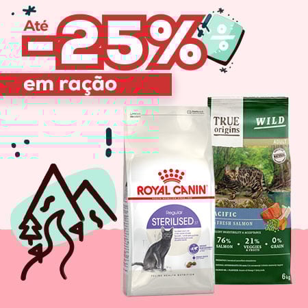 Até -25% numa seleção de ração para gato