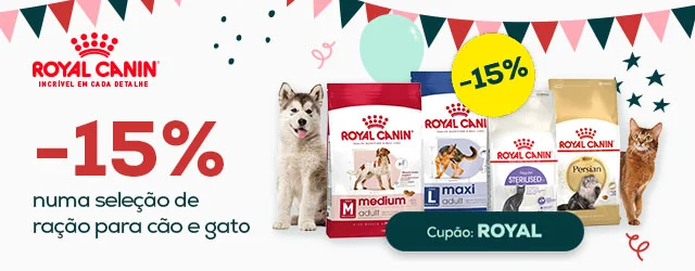 Royal Canin: 15% de desconto em seleção de ração