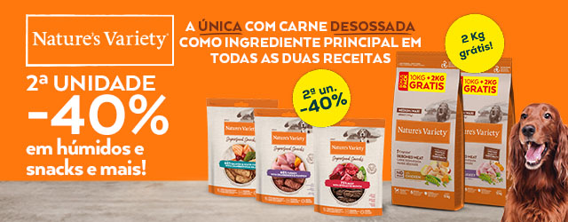 Nature's Variety: -20% numa seleção de packs de snacks (6 uds), e mais!