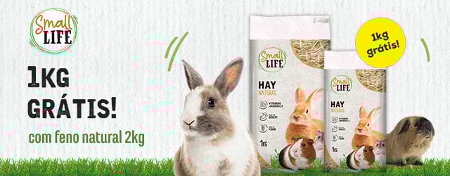Small Life: 1 kg grátis na compra de feno natural 2 kg
