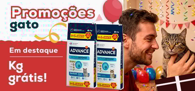 Advance: Quilos grátis na compra de uma seleção de ração para gato