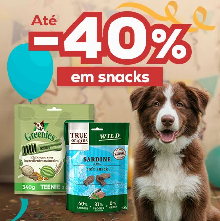 Até -40% numa seleção de snacks