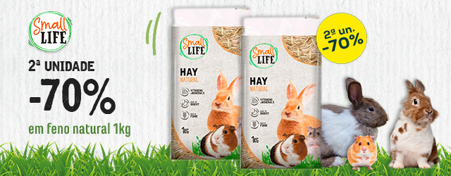 Small Life: Feno natural 1kg com 70% de desconto na 2ª unidade