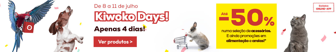 Kiwoko Days: Até -50% numa seleção de acessórios e outras promoções em alimentação e areias