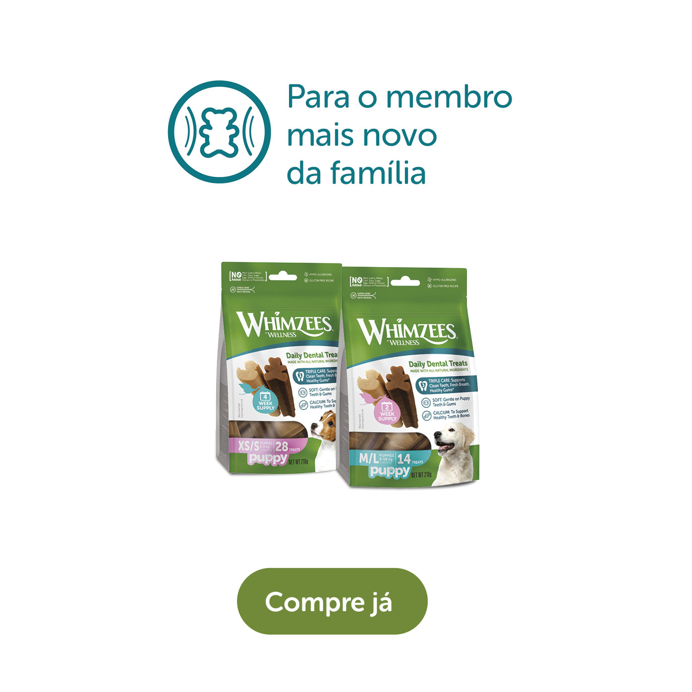 Whimzees - Descubra os snacks para cão junior