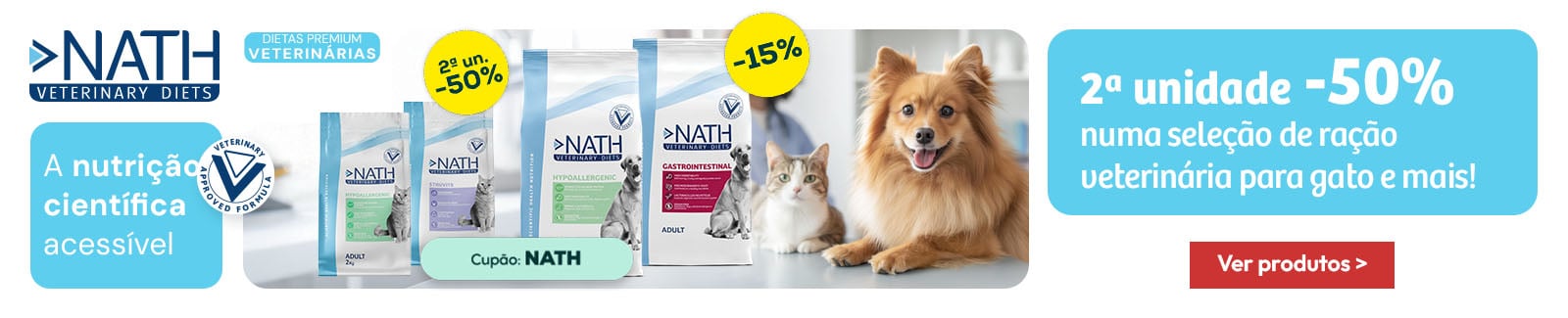 Nath Veterinary Diets: -50% na 2&ordf; unidade de ra&ccedil;&atilde;o para gato