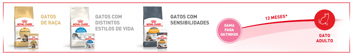 Desde gatinho até gato adulto. Alimentação para cada etapa de vida, raça ou necessidade. 