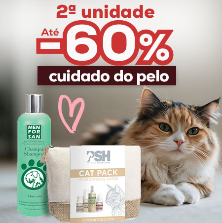 Até 60% de desconto na 2.ª unidade em cuidado do pelo