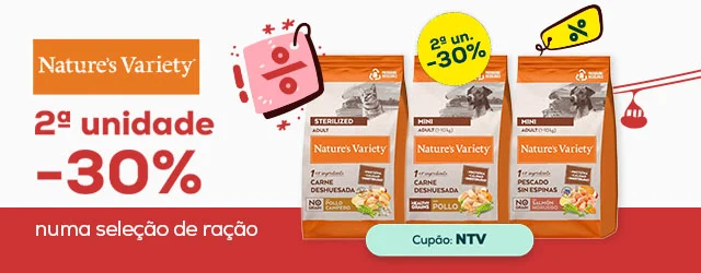 Nature's Variety: -30% na 2ª unidade numa seleção de ração