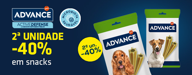 Advance: 2ª unidade a -40% numa seleção de snacks para cão