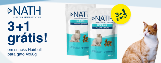 Nath: 3 + 1 grátis em snacks Hairball para gatos