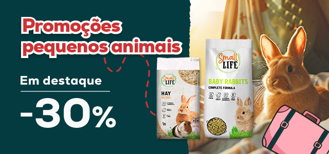Small Life -30% em comida para coelho bebé e feno 2 kg