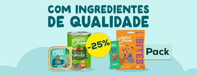 Edgard & Cooper: -25% numa seleção de alimentação húmida e snacks para cão Edgard & Cooper: -25% numa seleção de alimentação húmida e snacks para cão