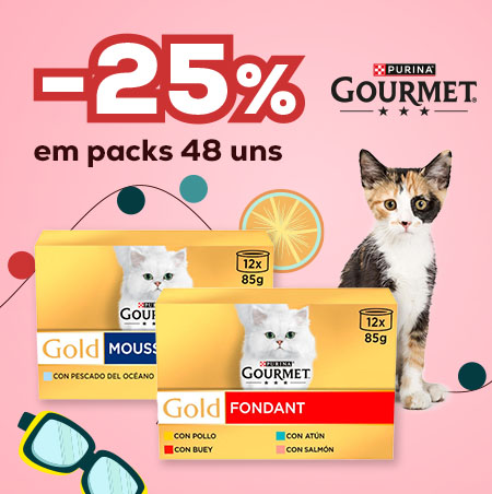 Gourmet: -25% numa seleção de packs de húmidos para gato 48 un.