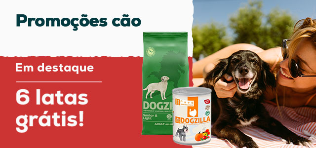 Dogzilla: 6 latas de húmido grátis com ração para cão (12 kg)