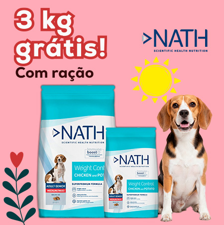 Nath: 3 Kilos grátis na compra de uma seleção de ração para cão