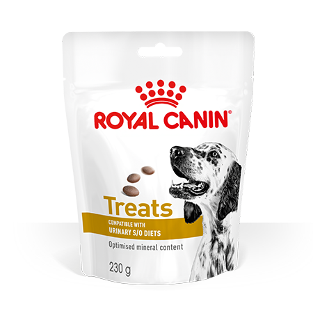 Snack Royal Canin compatível com dietas de problemas urinários.