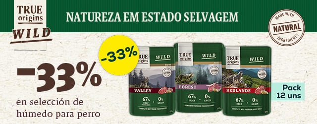 True Origins Wild: Até -33% numa seleção de packs de alimentação húmida para cão