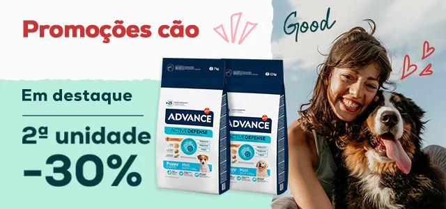 Advance: -30% na 2.ª unidade numa seleção de ração para cachorro