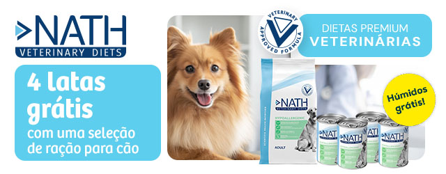 Nath Veterinary Diet: 4 latas de alimentação húmida de oferta na compra de uma seleção de ração para cão 12 kg