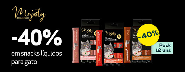 Majesty: -40% numa seleção de packs de snacks para gato 