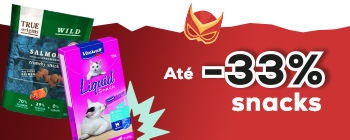 Até -33% em snacks para gato