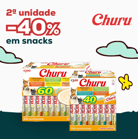 Churu: -40% na 2ª unidade numa seleção de snacks