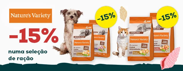 Nature's Variety: -15% numa seleção de ração para cão e gato