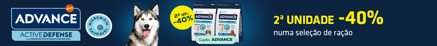 Advance: -40% na 2ª unidade numa seleção de ração para cão 3 kg
