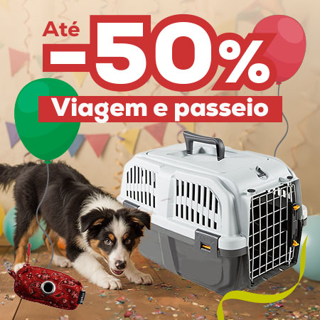 Até -50% numa seleção de acessórios de viagem e passeio