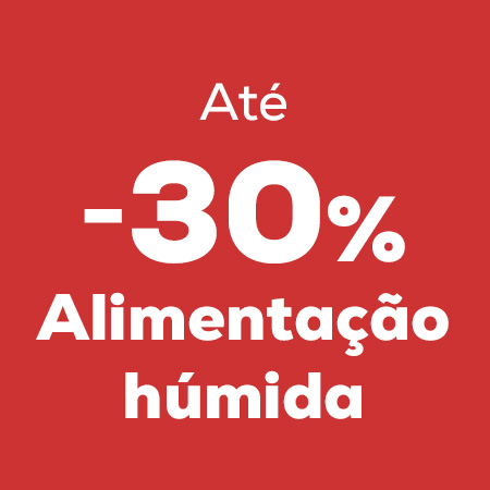 Até -30% em alimentação húmida para gato