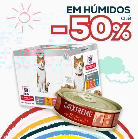 Até -50% em alimentação húmida para gato