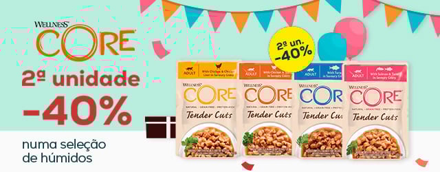 Wellness Core: -40% na 2ª unidade numa seleção de packs de húmidos para gato