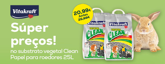 Vitakraft: Super preços no absorvente Vegetal Clean Papel para roedores 25L.