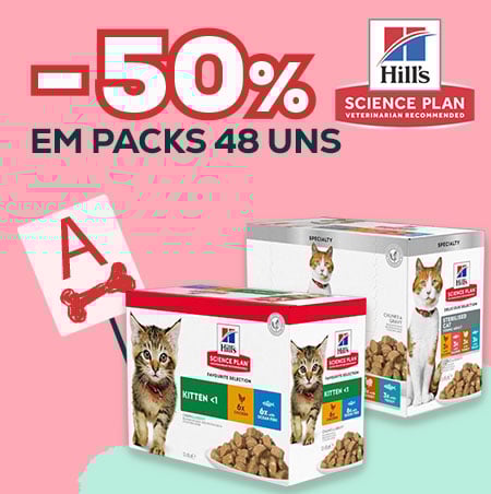 Hill’s: -50% numa seleção de packs de alimentação húmida (48 unid.)
