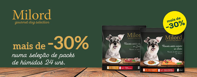 Milord: Mais de -30% numa seleção de packs de alimentação húmida (24 unid.)