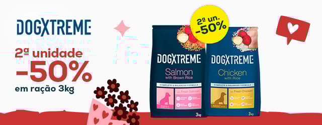 Dogxtreme: -50% 2ª un numa seleção de ração