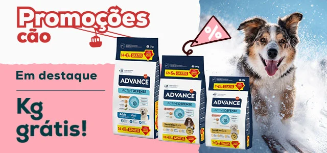 Advance: Quilos grátis na compra de uma seleção de ração para cão
