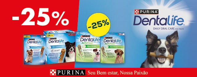 Dentalife: -25% numa seleção de snacks para cão