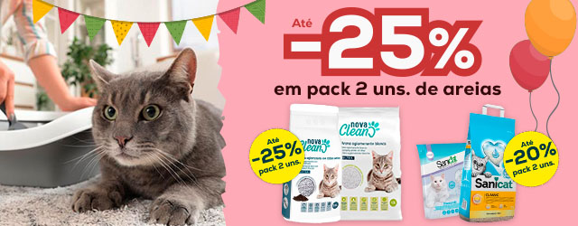Até -25% em packs de areias 2 uns
