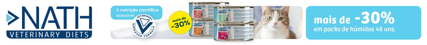 Nath Veterinary Diets: Mais de -30% em packs de alimentação húmida 48 unid.