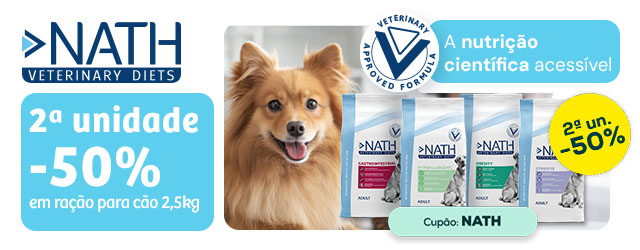 Nath Veterinary Diets: -50% na 2.ª unidade em ração para cão